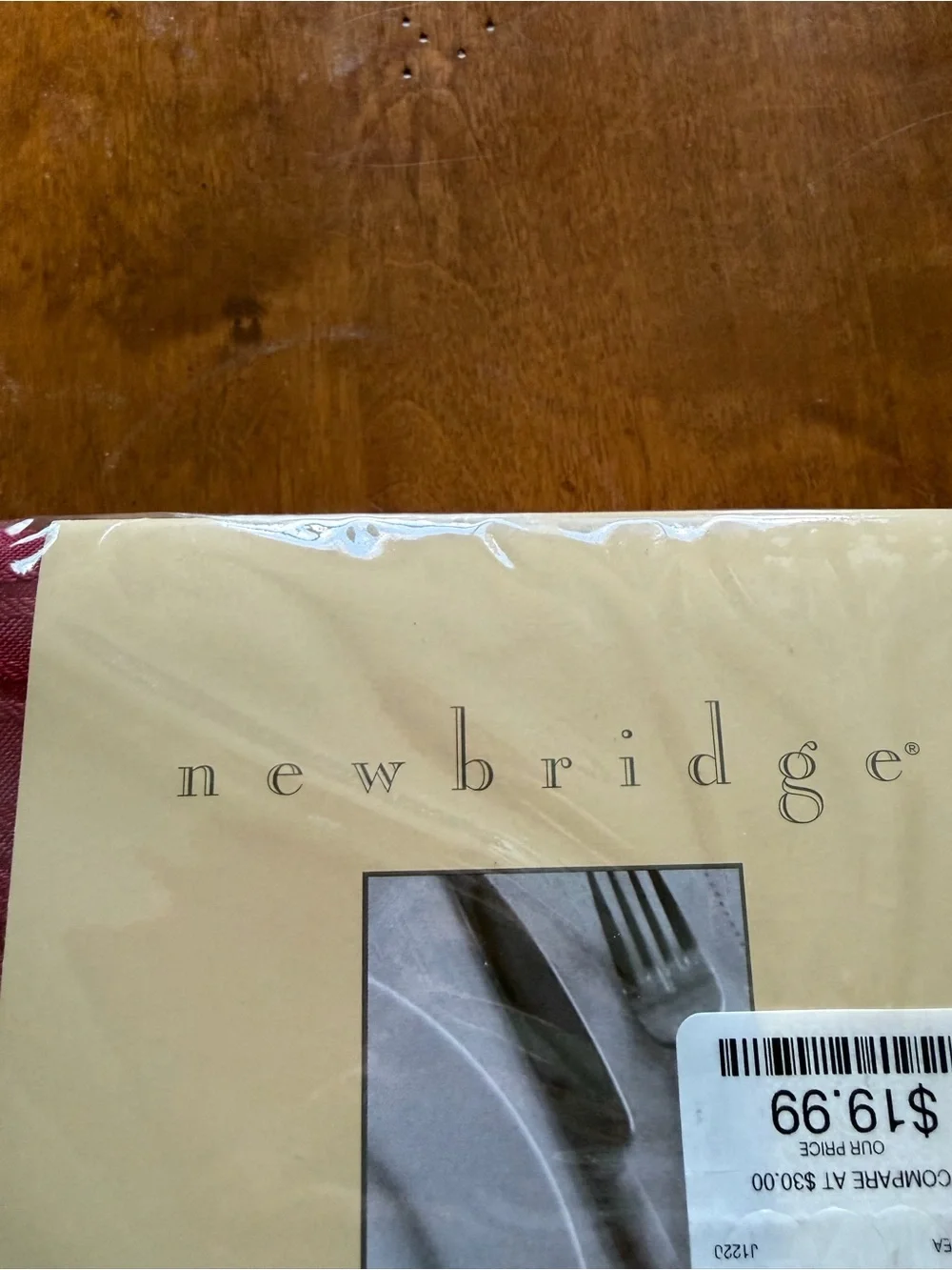 Newbridge Burgundy Fabric Tablecloth, 60”x144” Oblong
